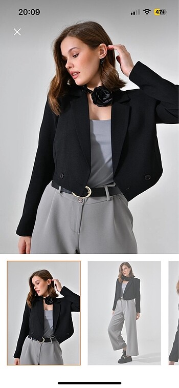 SİYAH CROP BLAZER