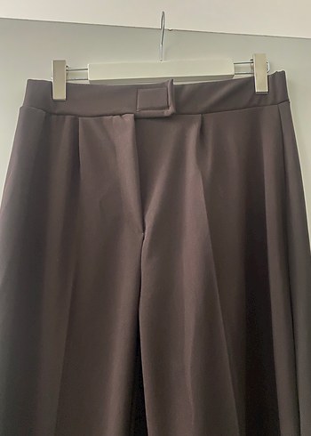 Kemer Detaylı Kahverengi Kadın Kumaş Pantolon - Görsel 4