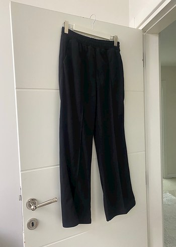 Kadın Siyah krep karışımı Kumaş Pantolon - Görsel 5