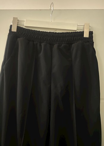 Kadın Siyah krep karışımı Kumaş Pantolon - Görsel 2