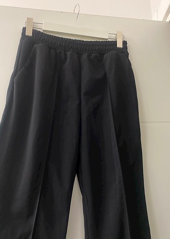 Kadın Siyah krep karışımı Kumaş Pantolon - Görsel 4
