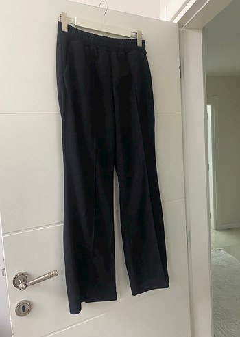 Kadın Siyah krep karışımı Kumaş Pantolon - Görsel 3