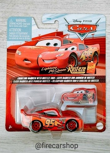 Disney Pixar Cars (LIGHTNING MCQUEEN WITH RUSTEZE SIGN)