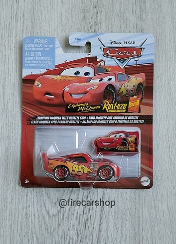 Disney Pixar Cars (LIGHTNING MCQUEEN WITH RUSTEZE SIGN)