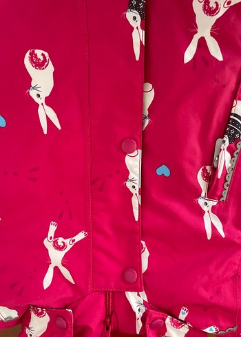 Kürklü Kapüşonlu Kız Bebek Pembe Tulum 18-24 ay - Görsel 5