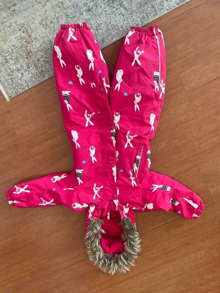 Kürklü Kapüşonlu Kız Bebek Pembe Tulum 18-24 ay - Görsel 2