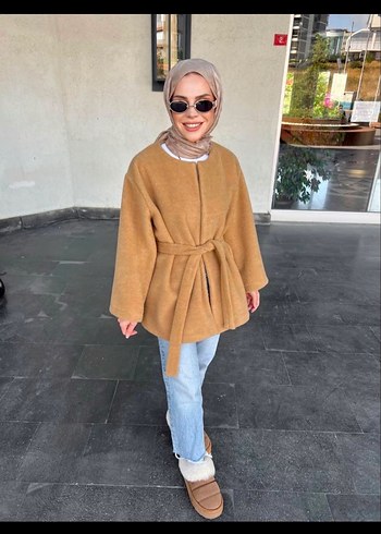 Kahverengi Midi Düğmeli Kadın Kaban - Görsel 2