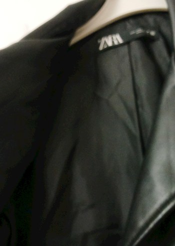 Zara Siyah Deri Biker Ceket