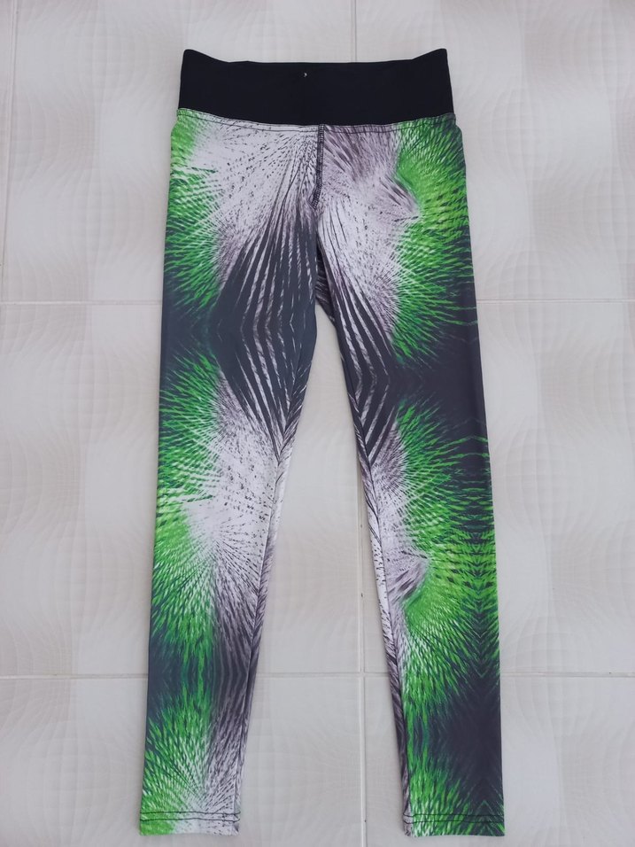 Yeşil Batik Desenli Spor Tayt - Görsel 2