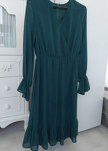 şifon elbise midi boy çok şık - Görsel 2