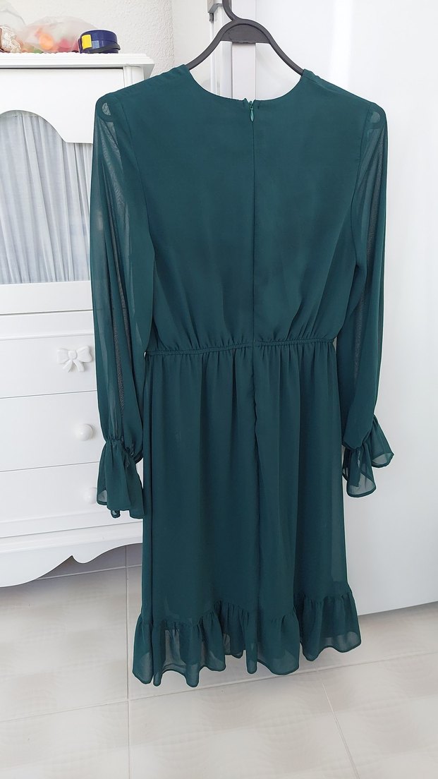 şifon elbise midi boy çok şık - Görsel 4