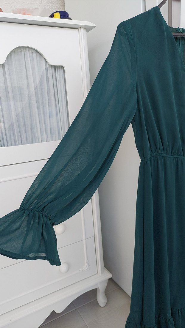 şifon elbise midi boy çok şık - Görsel 3