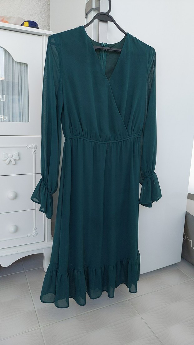 şifon elbise midi boy çok şık - Görsel 2