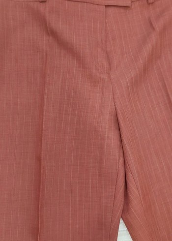 Bordo Pilili Kadın Kumaş Pantolon - Görsel 3