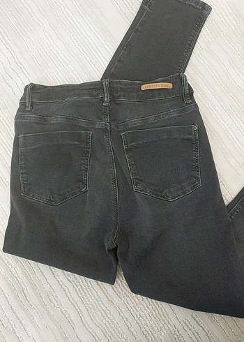 Siyah Kadın Midi Boy Regular Fit Denim Jean - Görsel 2