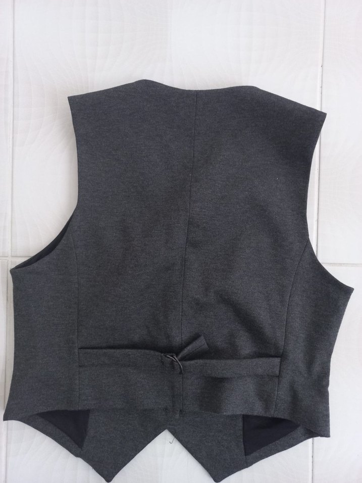 koton Düğmeli Gri Kadın Yelek - Görsel 2