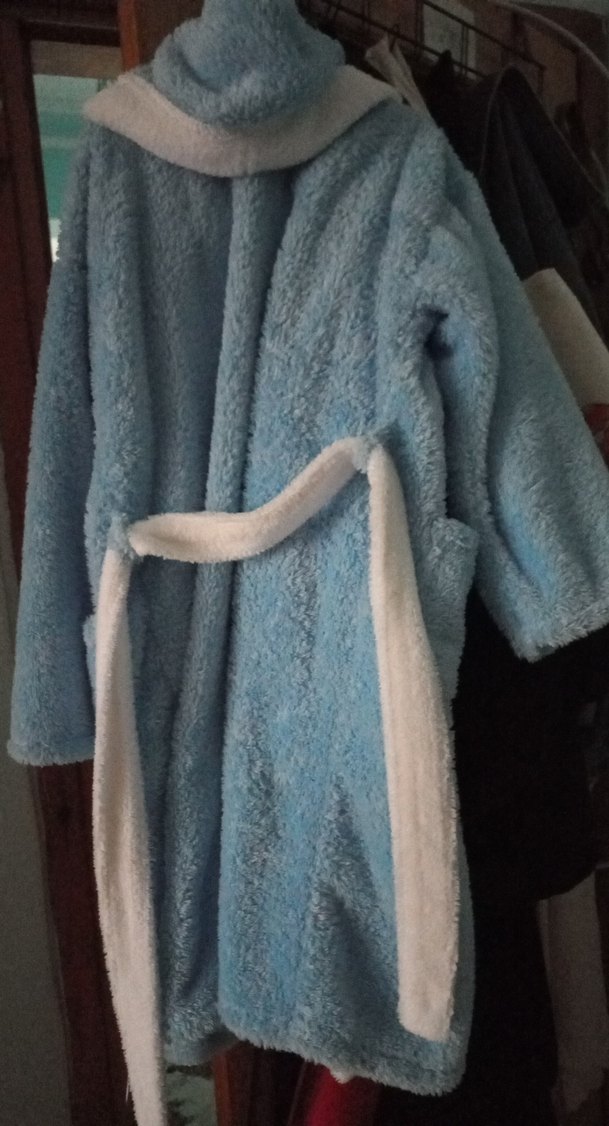 11-12 yaş Nakışlı Mavi Erkek Çocuk Bornozu - Görsel 3