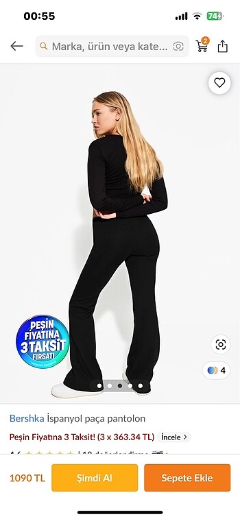 Bershka ispanyol paça tayt