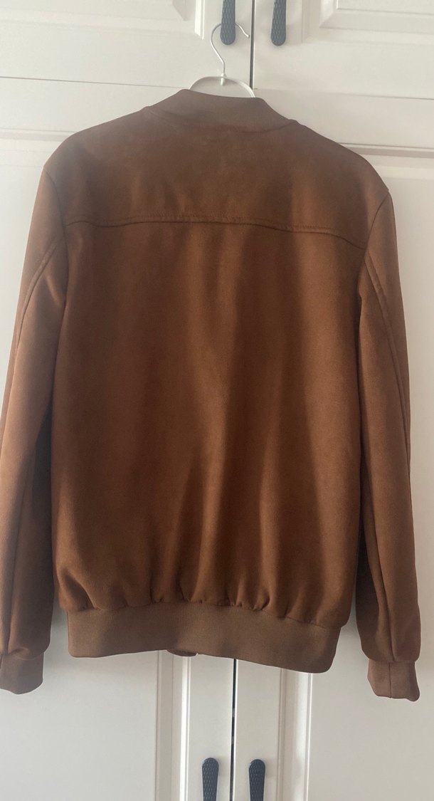 Erkek Kahverengi Süet Fermuarlı Ceket - Görsel 5