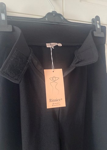 Kadın Siyah Uzun Kumaş Pantolon - Görsel 4