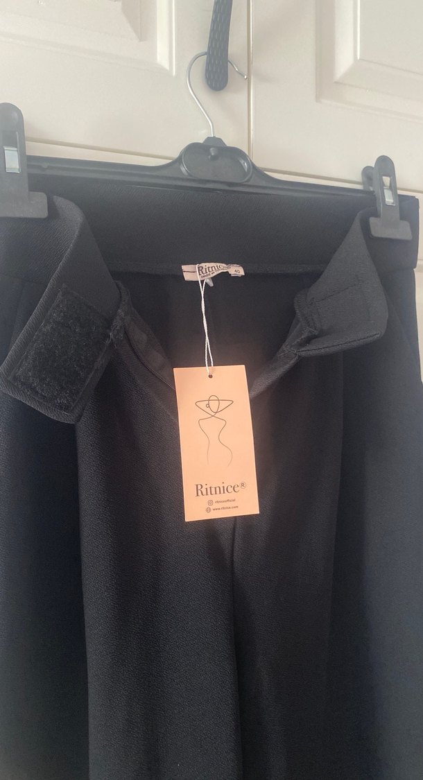 Kadın Siyah Uzun Kumaş Pantolon - Görsel 4