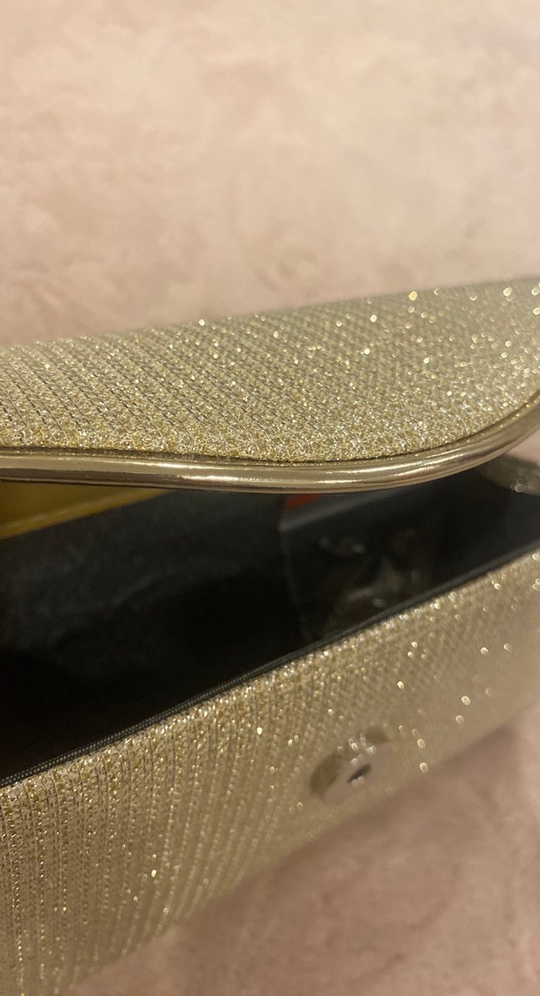 Parlak gold Kadın Portföy Çanta - Görsel 5