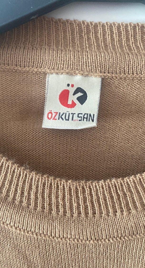 Bej Uzun Kollu Standart beden Kadın Triko Kazak - Görsel 2