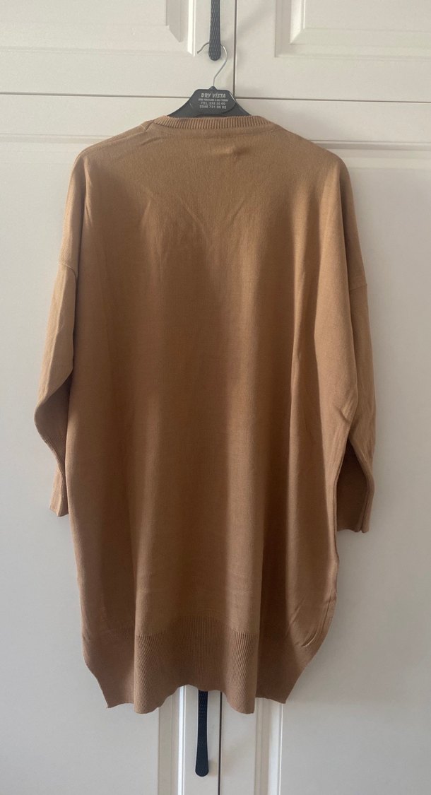 Bej Uzun Kollu Standart beden Kadın Triko Kazak - Görsel 5