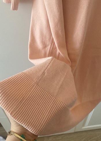 Bej Uzun Kollu Salaş Kadın Triko Elbise - Görsel 6