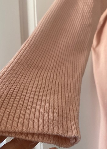 Bej Uzun Kollu Salaş Kadın Triko Elbise - Görsel 4