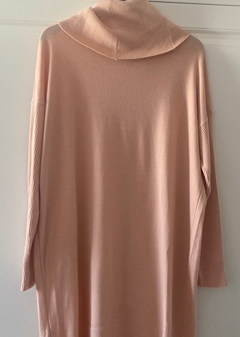 Bej Uzun Kollu Salaş Kadın Triko Elbise - Görsel 7