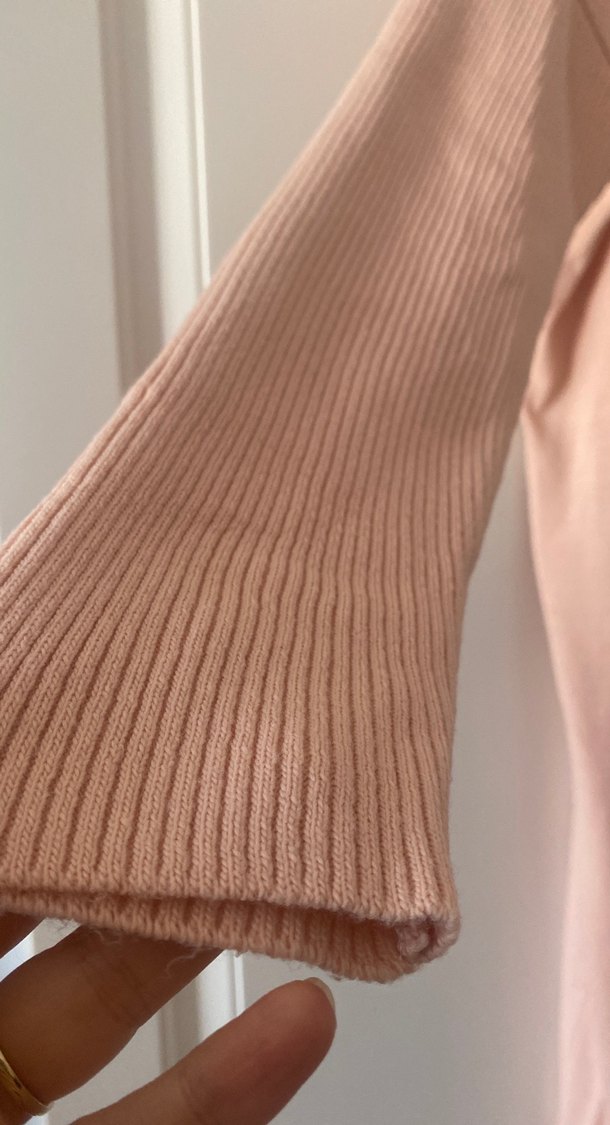 Bej Uzun Kollu Salaş Kadın Triko Elbise - Görsel 4