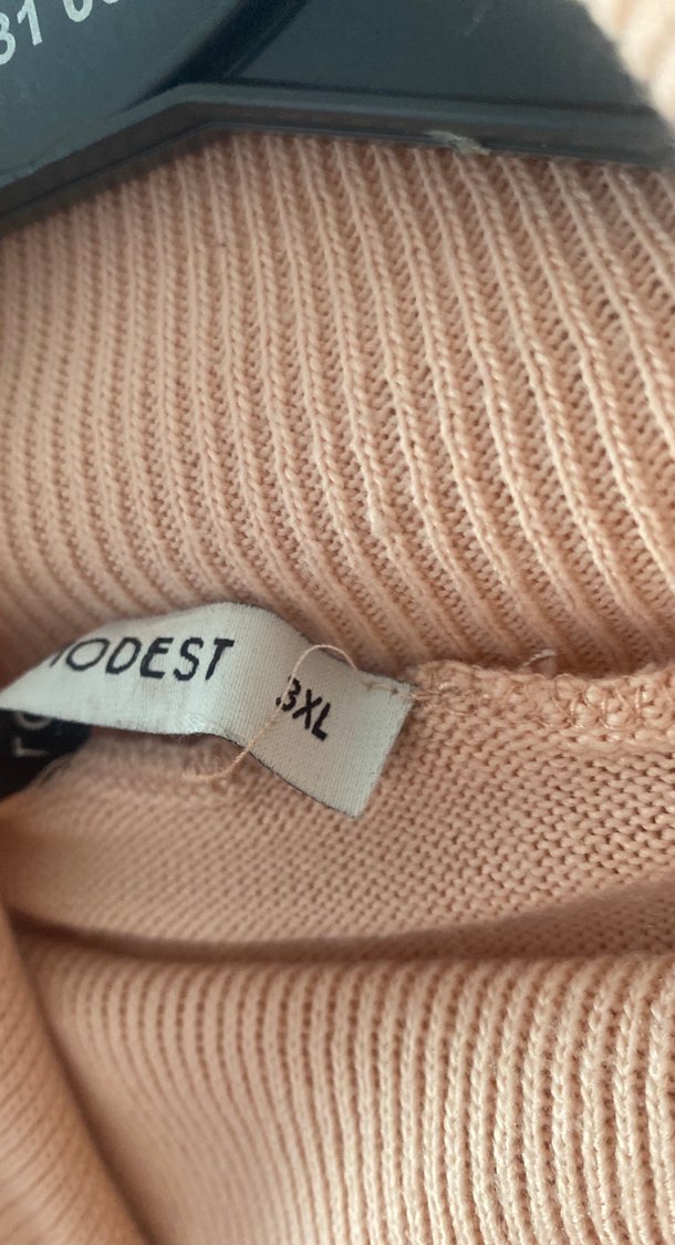 Bej Uzun Kollu Salaş Kadın Triko Elbise - Görsel 3