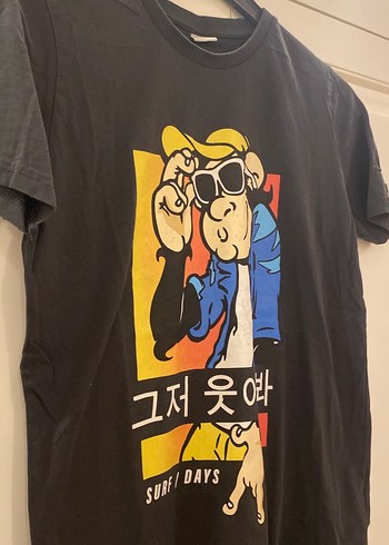 Erkek Çocuk Siyah Baskılı Pamuklu Tişört - Görsel 4