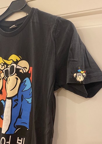 Erkek Çocuk Siyah Baskılı Pamuklu Tişört - Görsel 2