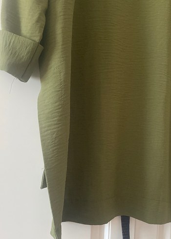 Kadın Haki Midi Keten Tunik - Görsel 5