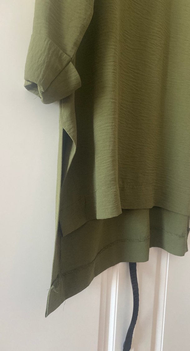Kadın Haki Midi Keten Tunik - Görsel 3