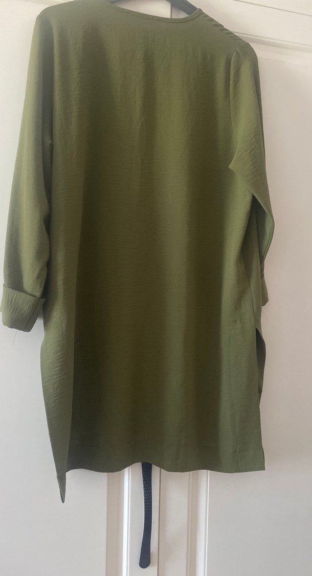 Kadın Haki Midi Keten Tunik - Görsel 4