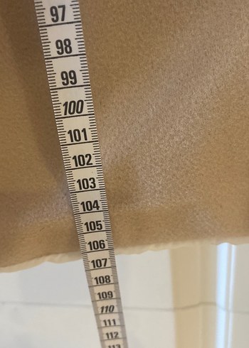 Bej Süet Uzun Kadın Klasik Ofis Kabanı - Görsel 8