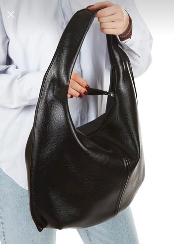 Siyah Minimalist Deri Kadın Çanta - Görsel 5