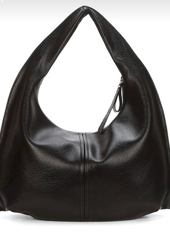 Siyah Minimalist Deri Kadın Çanta - Görsel 2