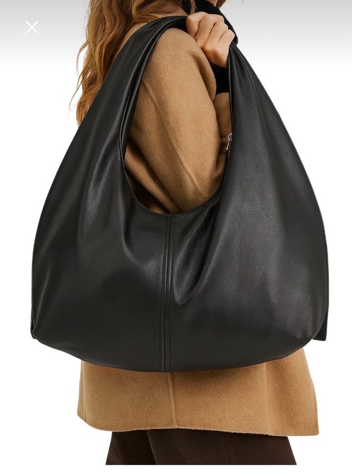 Siyah Minimalist Deri Kadın Çanta - Görsel 4