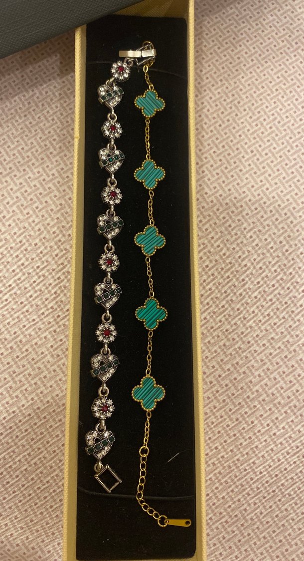 Nakış İşlemeli Zincir Detaylı Kadın Bileklik - Görsel 3