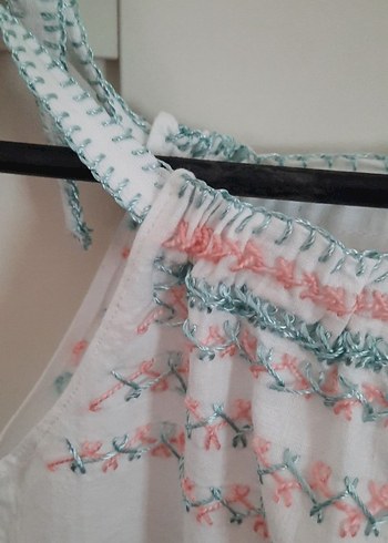 Nakışlı Pembe Çocuk elbisesi - Görsel 3