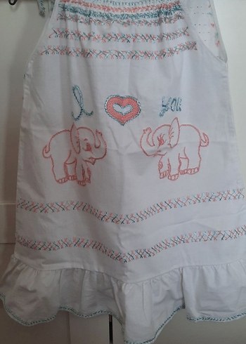 Nakışlı Pembe Çocuk elbisesi - Görsel 2