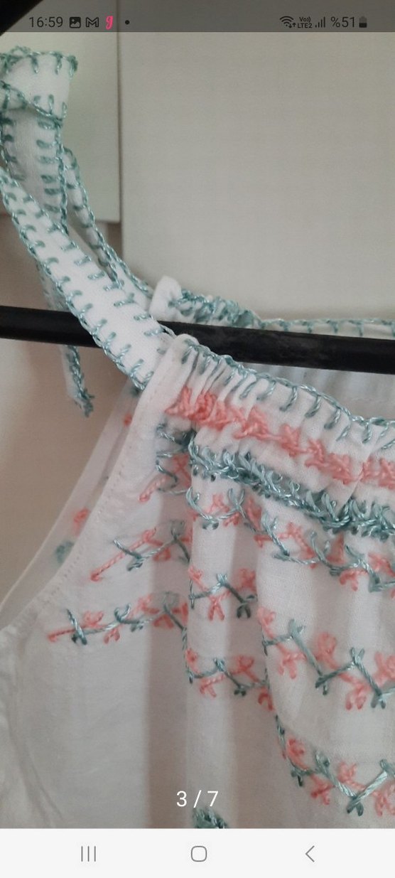 Nakışlı Pembe Çocuk elbisesi - Görsel 3