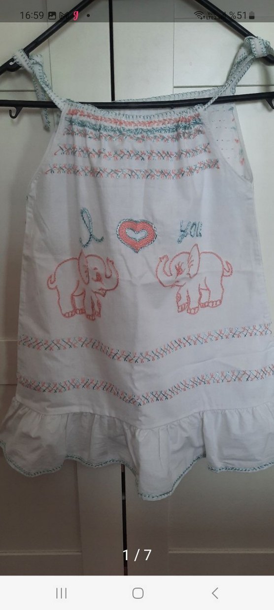 Nakışlı Pembe Çocuk elbisesi - Görsel 2