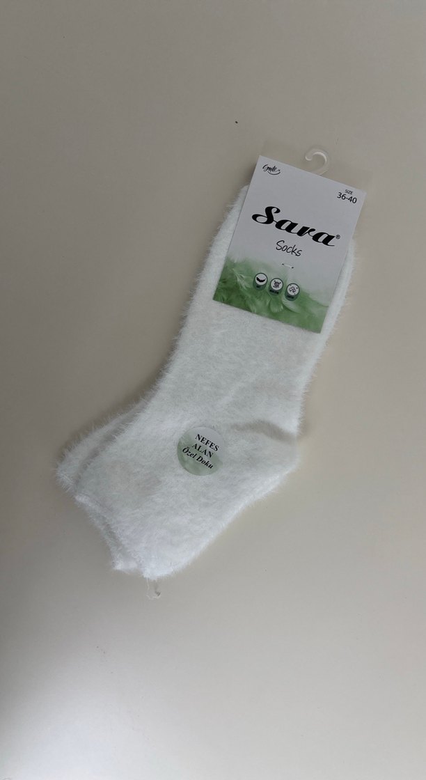 Beyaz Kadın Çorabı, Yumuşak Dokulu, 36-40 - Görsel 2