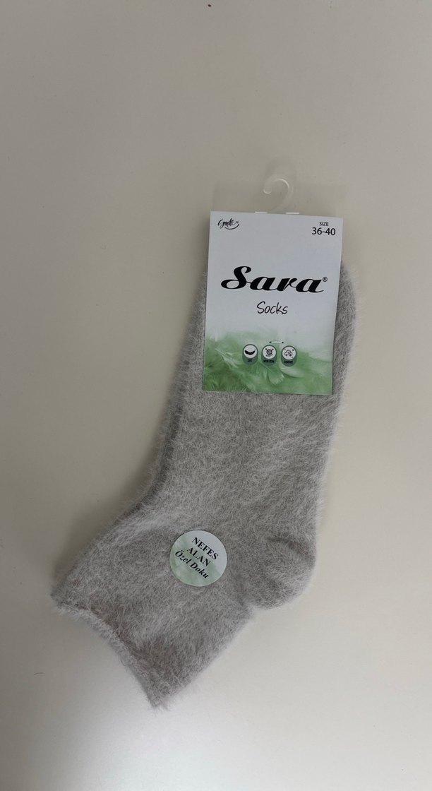 Gri Mini kadın Çorapları Sara - Görsel 2