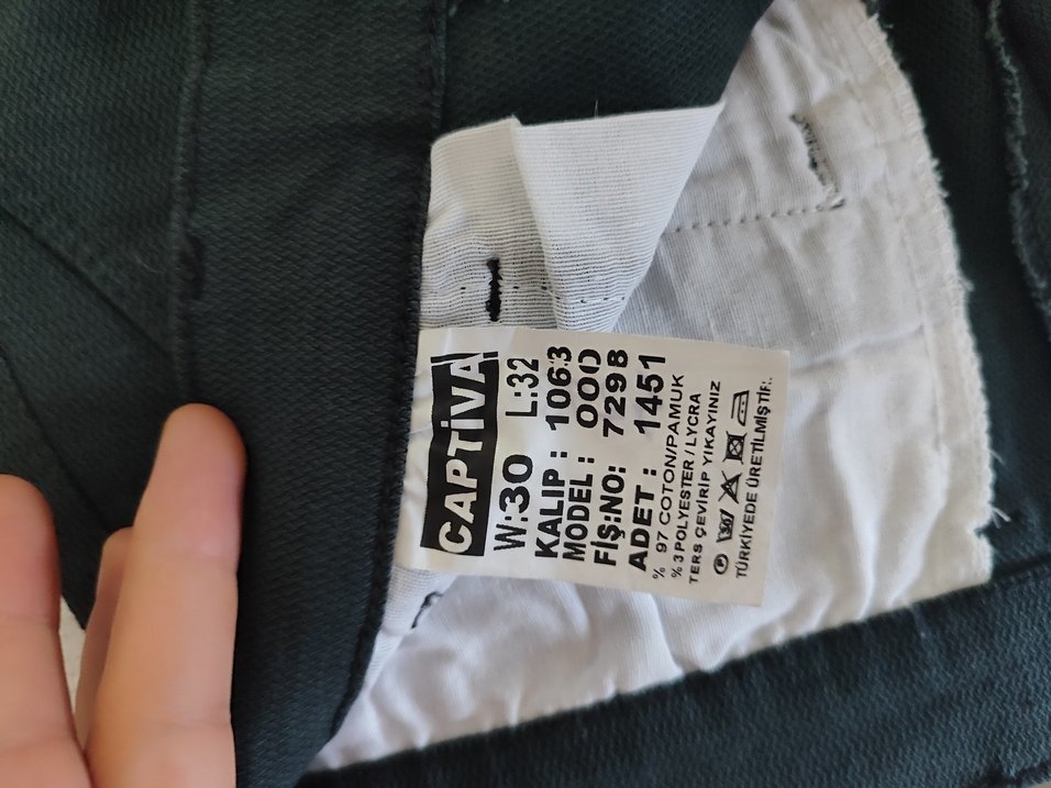 Erkek Koyu Yeşil Keten Pantolon - Görsel 2